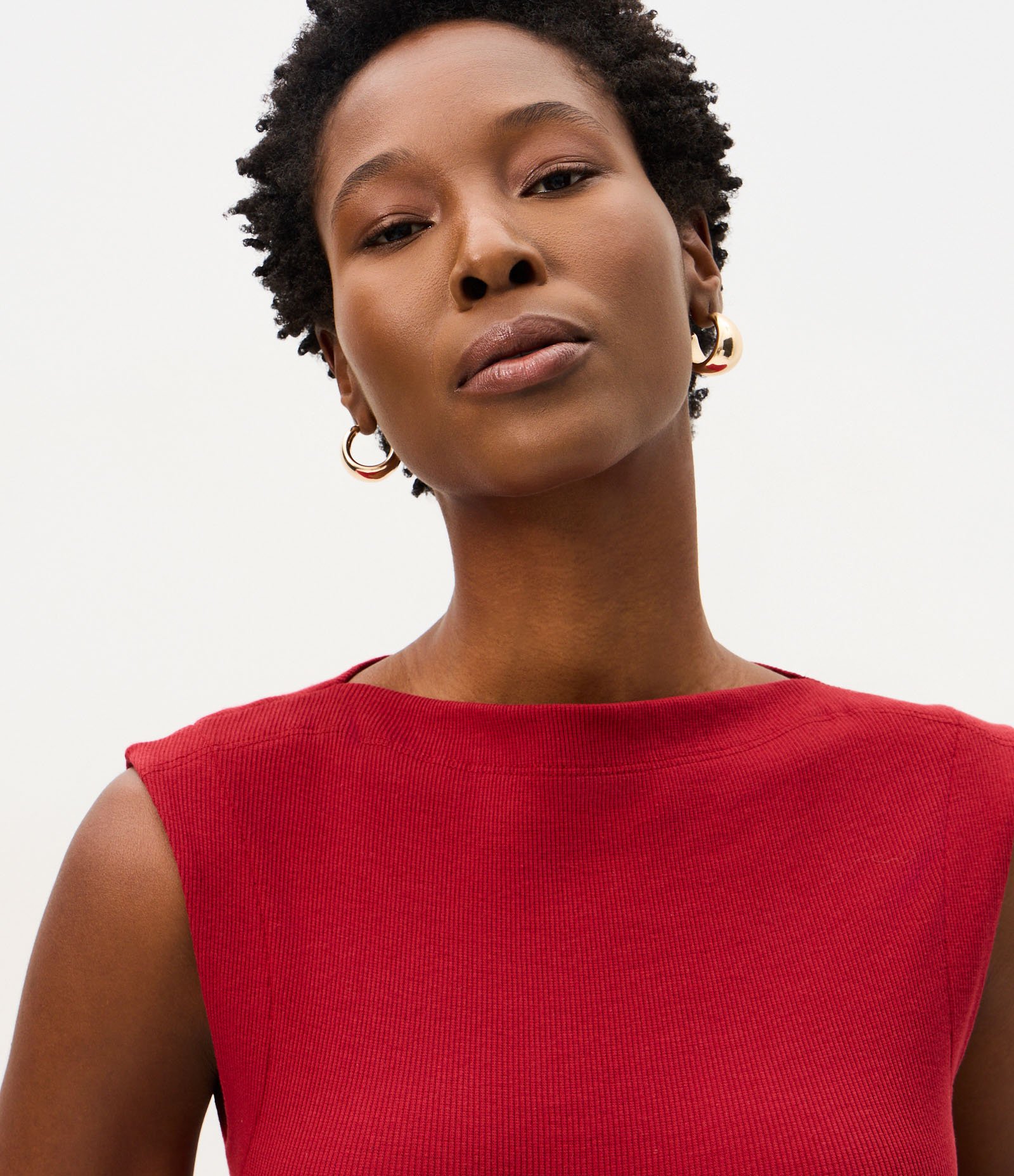 Blusa em Algodão com Gola Canoa Vermelho 4