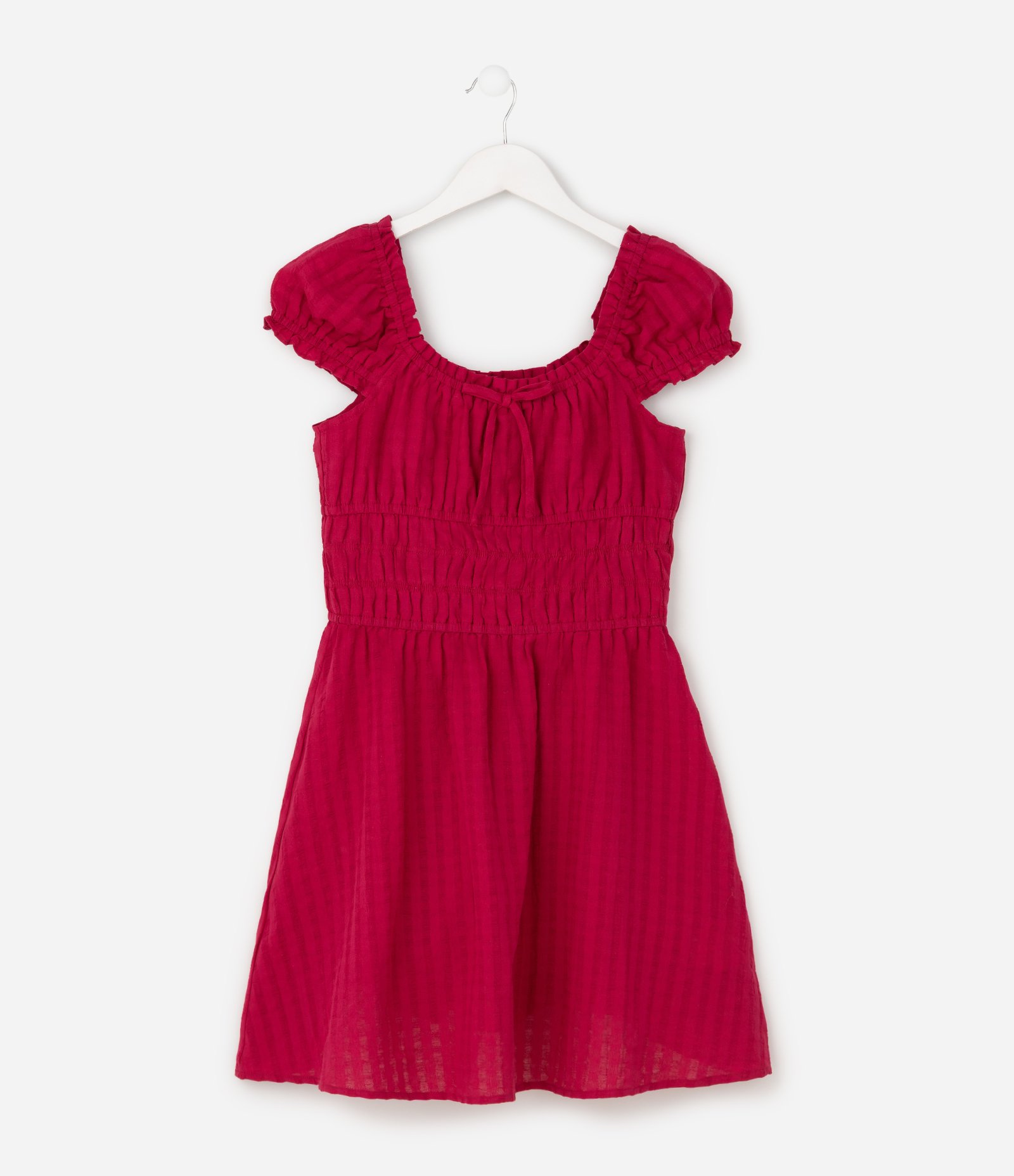 Vestido Evasê Infantil em Algodão com Lastex – Tam 7 a 16 Anos Vermelho 2