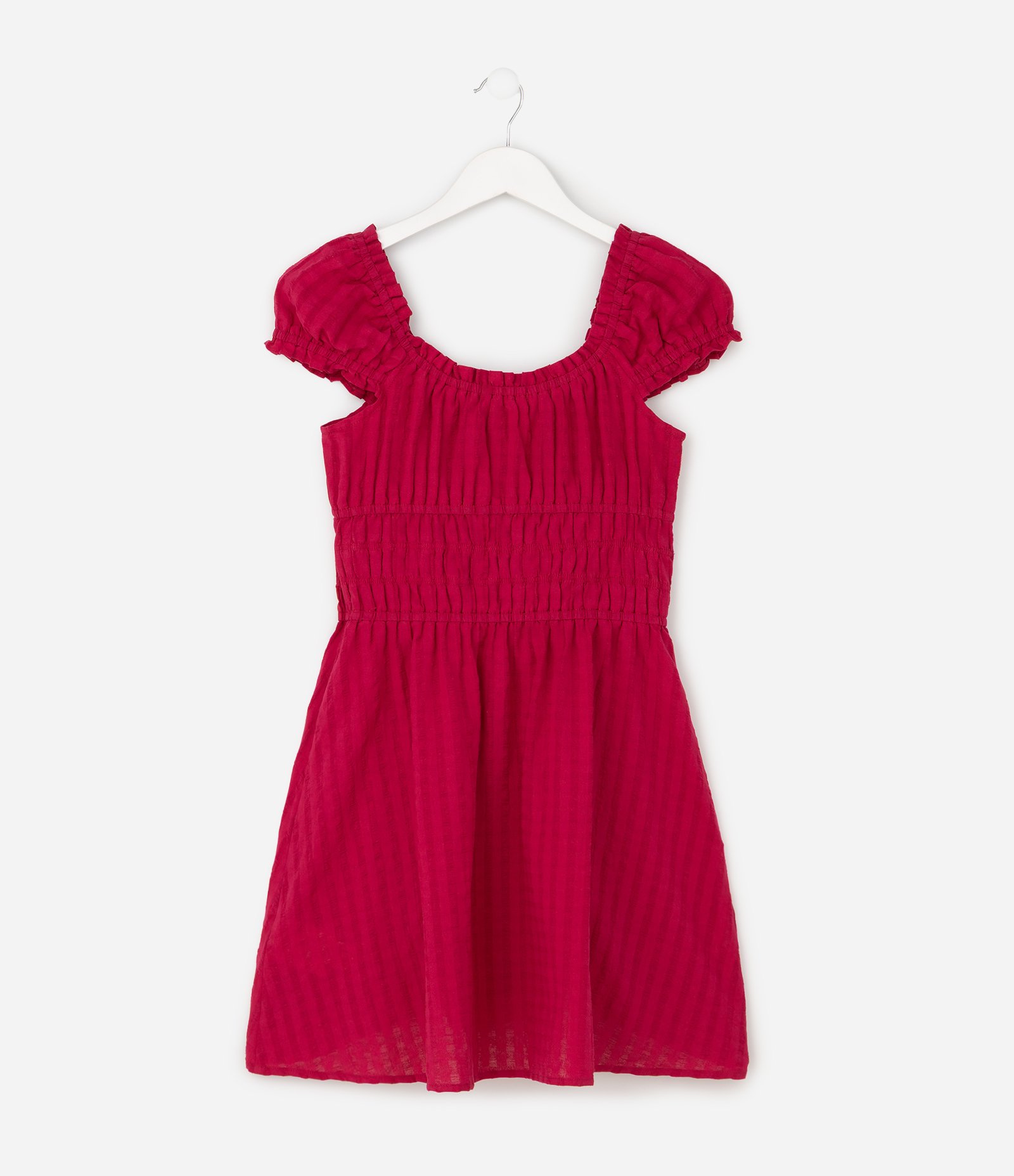 Vestido Evasê Infantil em Algodão com Lastex – Tam 7 a 16 Anos Vermelho 3