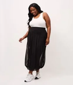 Saia Balonê Midi em Tule Curve & Plus Size