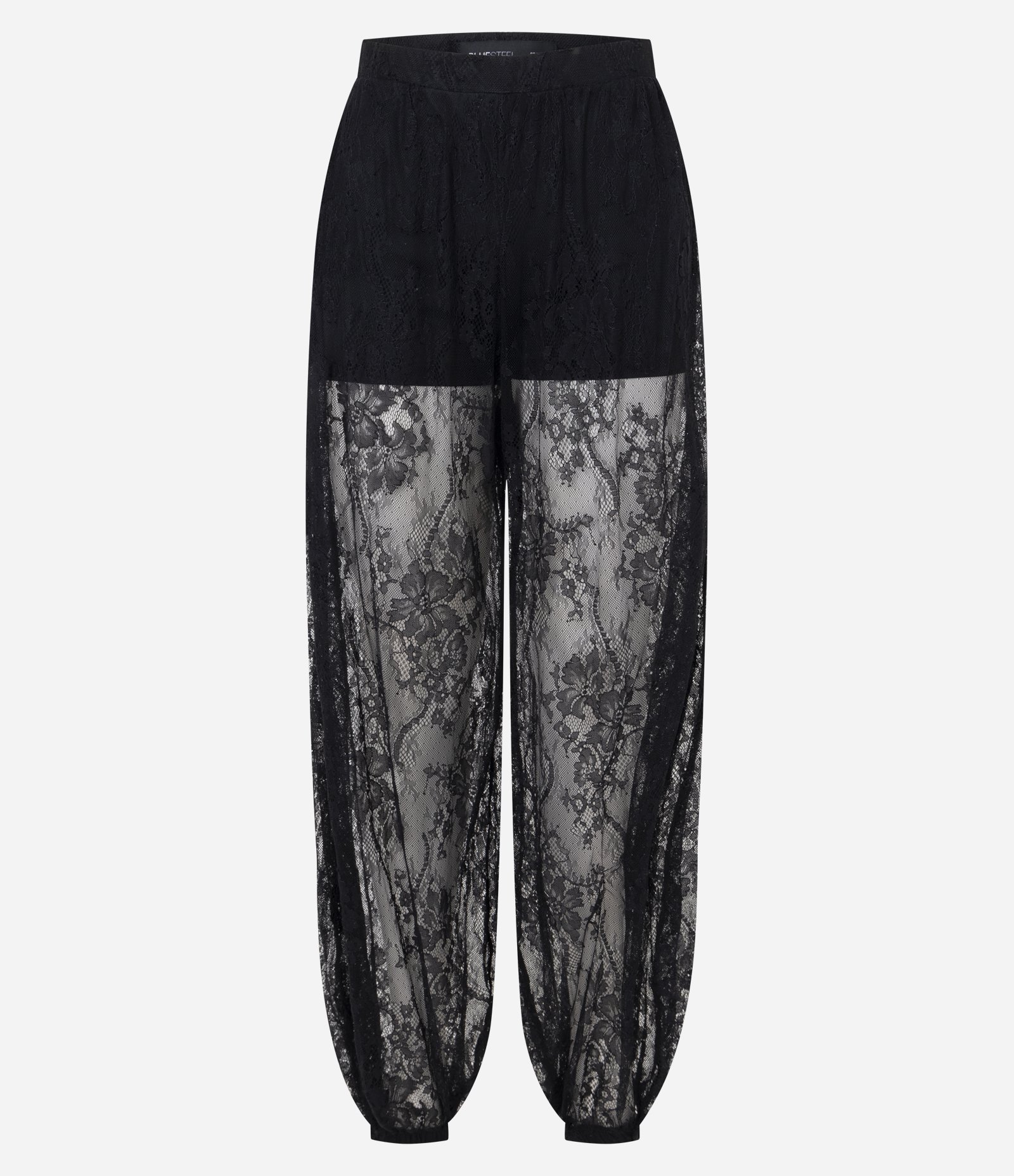 Calça Aladim em Renda com Cós Elástico Preto 6
