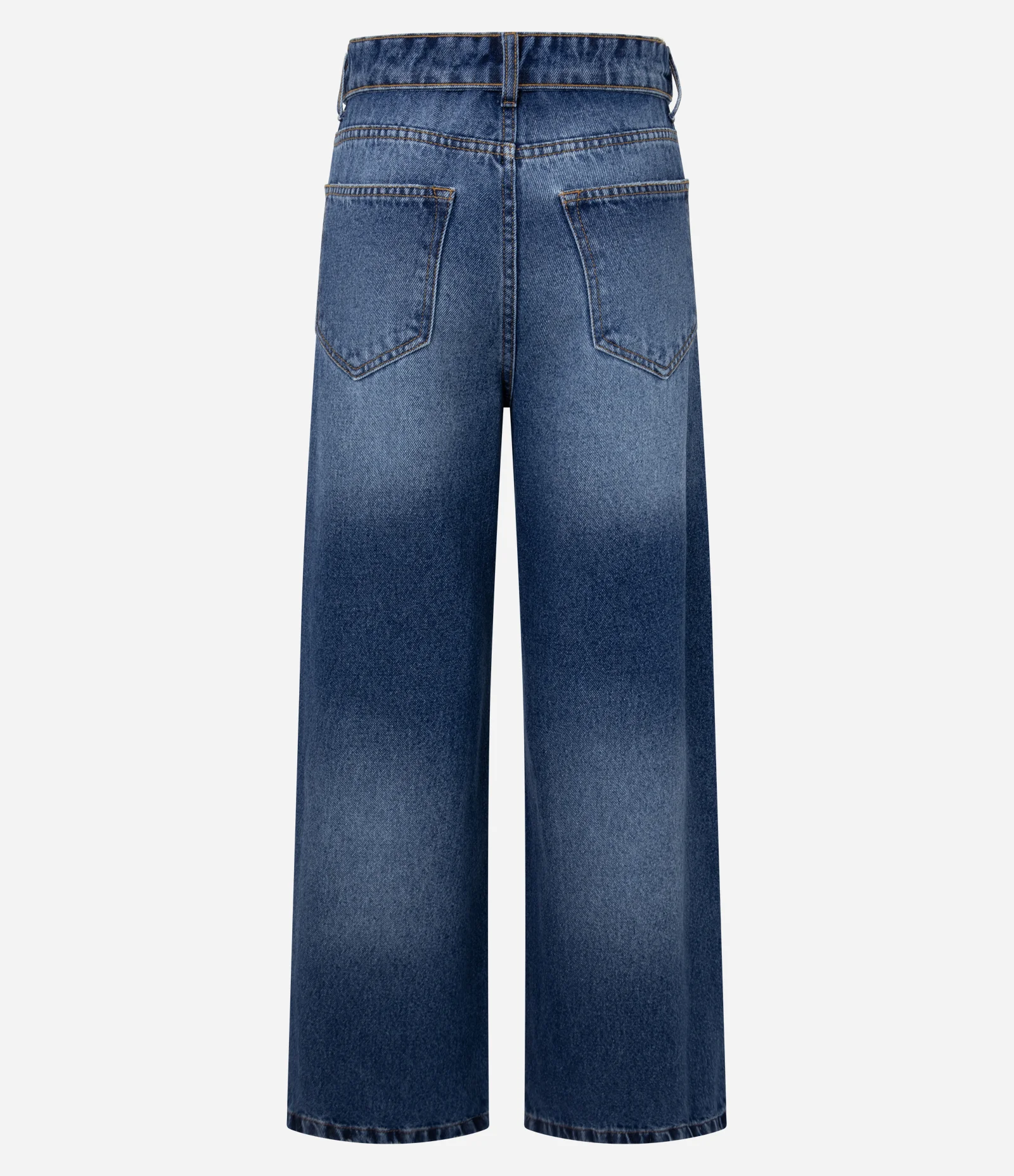 Calça Wide Leg em Jeans com Cós Virado Azul 2