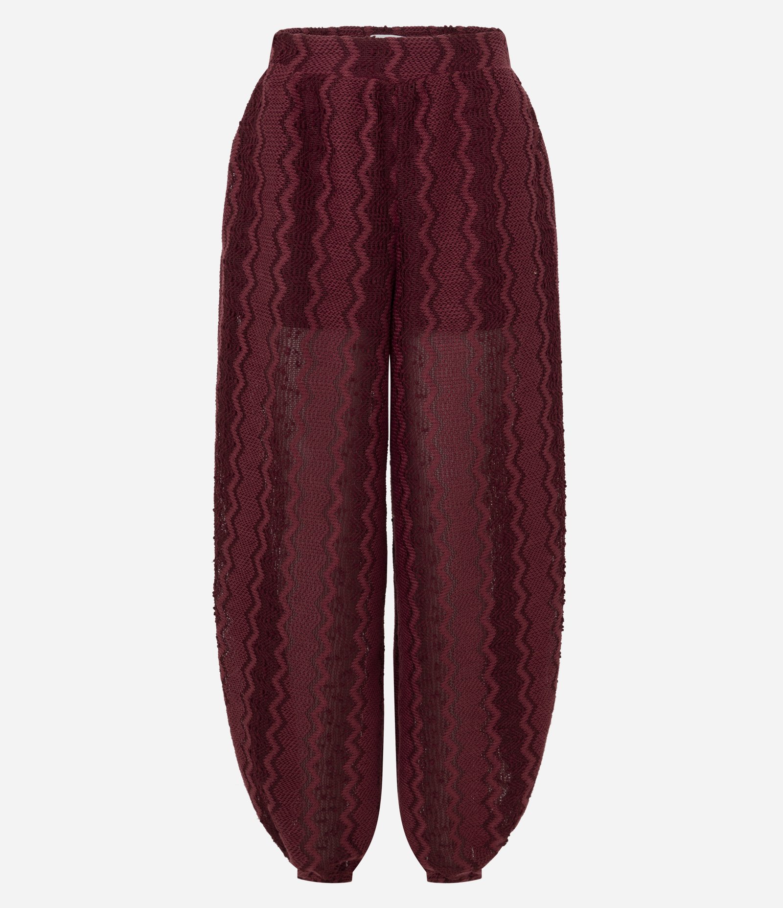 Calça Aladim em Malha Texturizada com Elástico na Cintura Vermelho 4