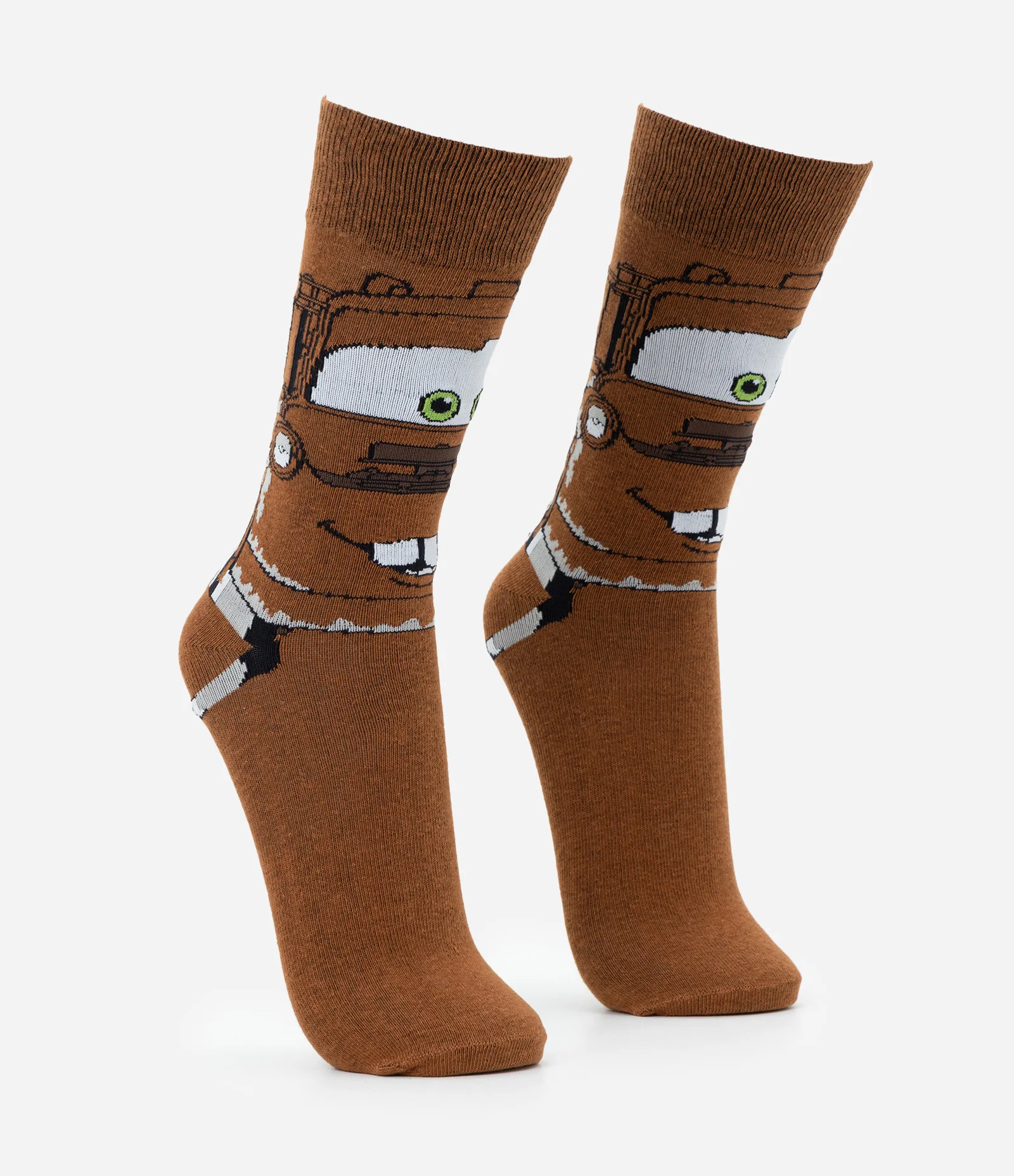 Meia Cano Longo com Estampa do Mater Marrom 2