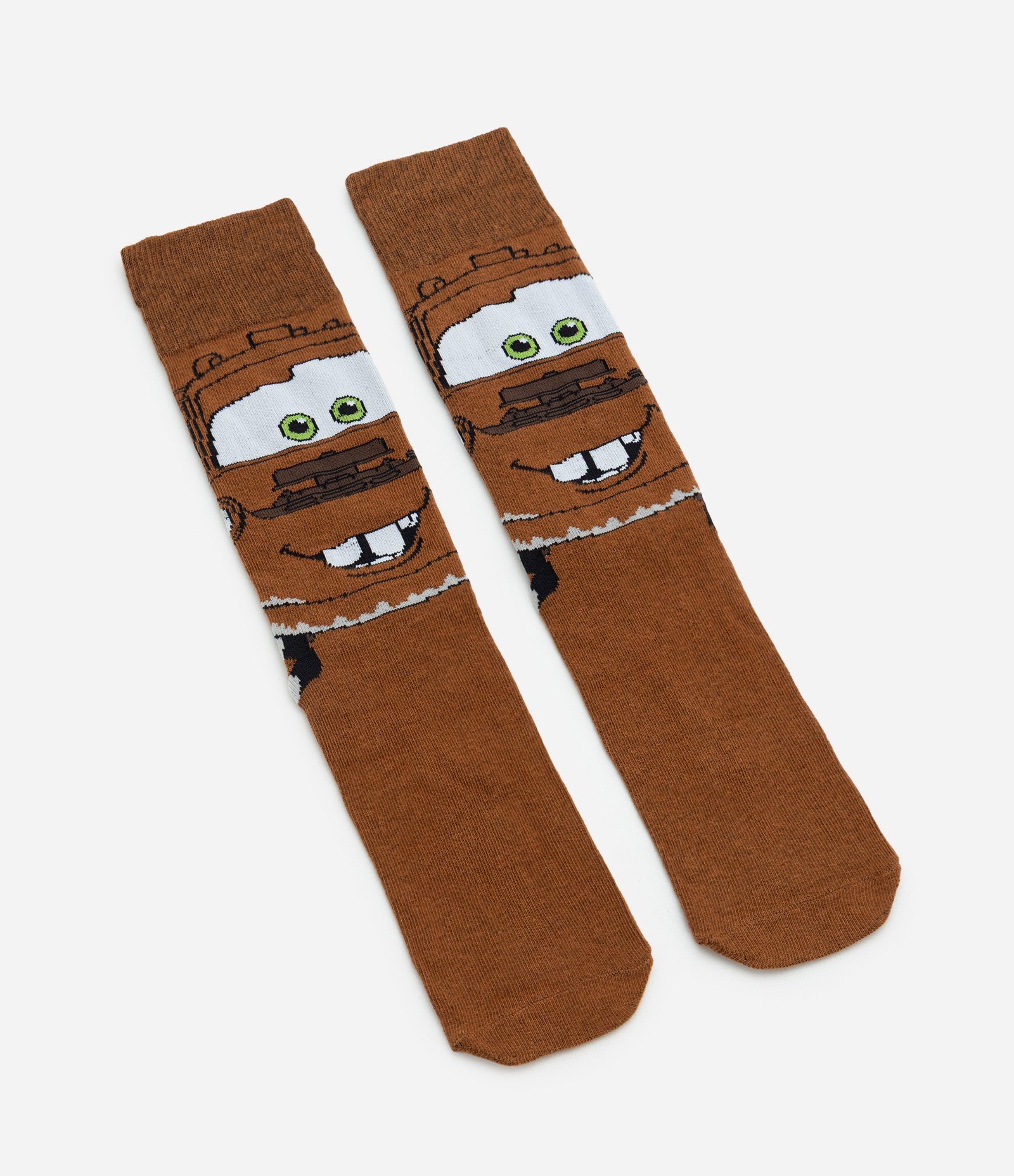 Meia Cano Longo com Estampa do Mater Marrom 4