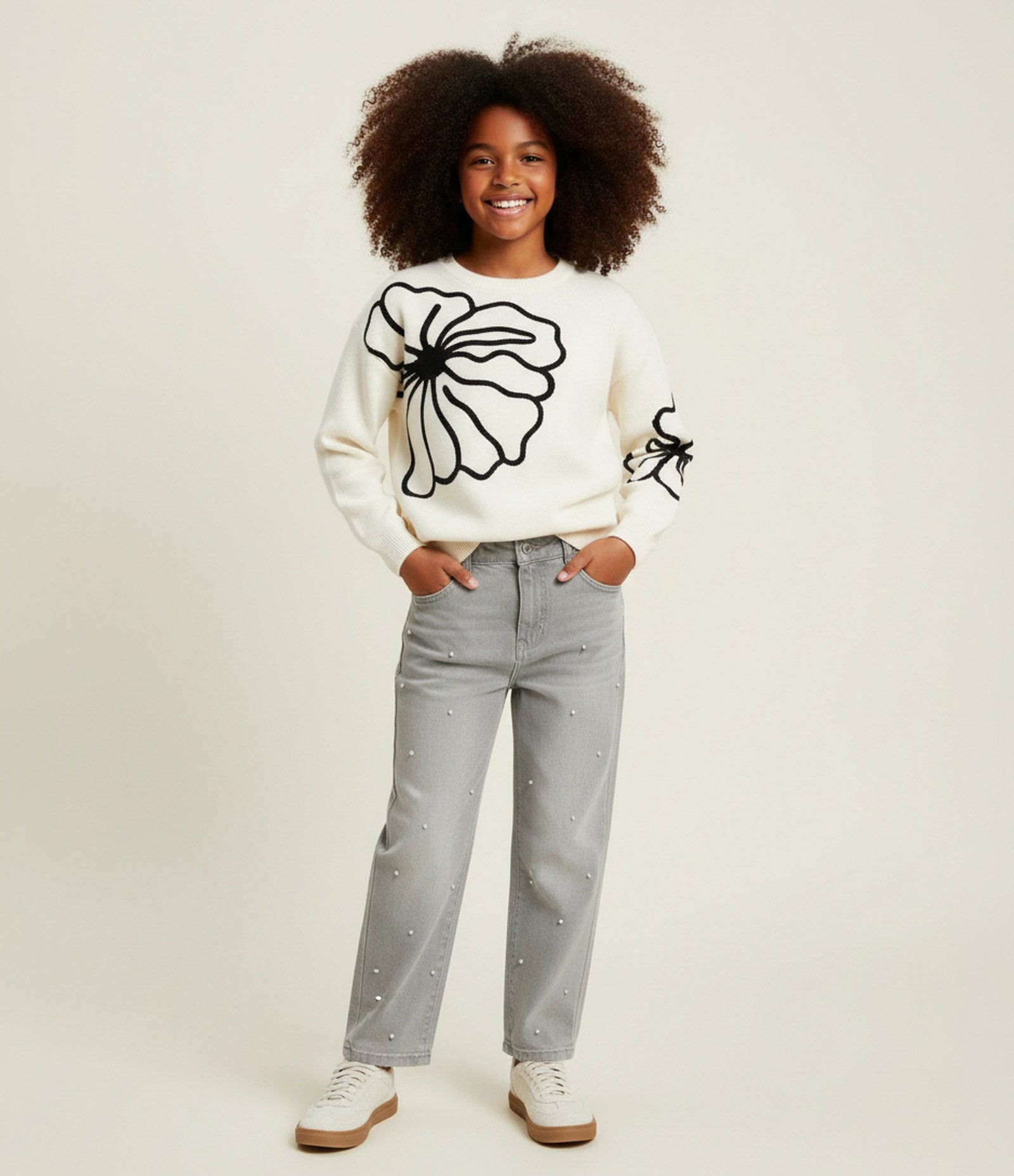 Calça Infantil Reta em Jeans – Tam 5 a 14 Anos Cinza Claro 2