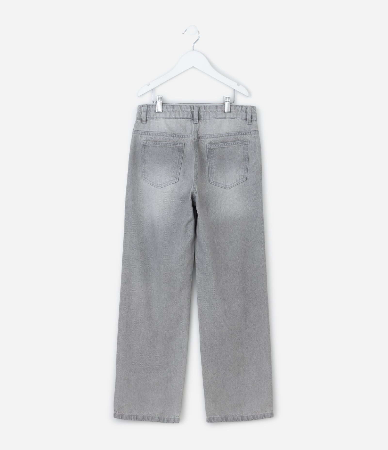 Calça Infantil Reta em Jeans – Tam 5 a 14 Anos Cinza Claro 4