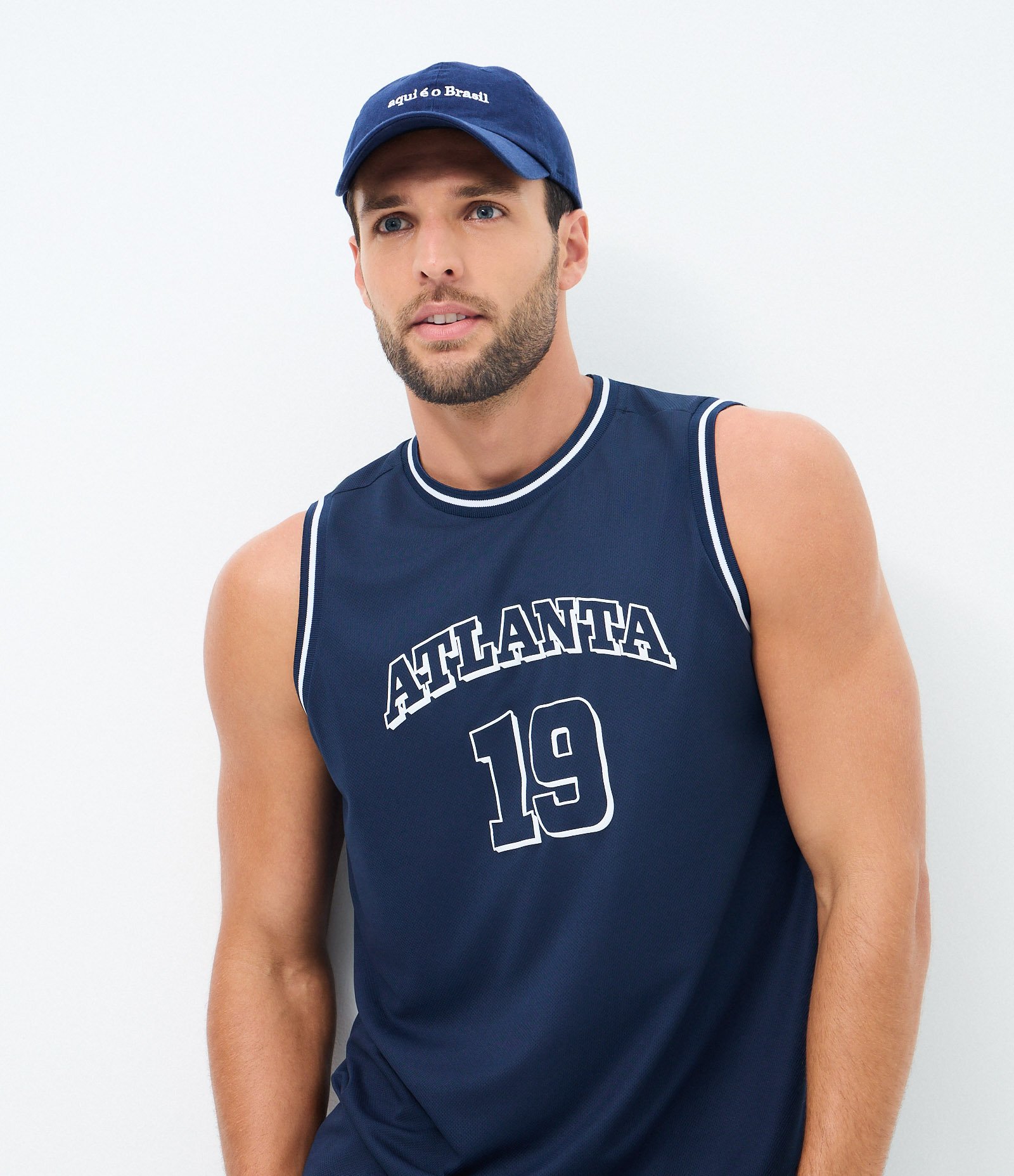 Regata Basquete Dry Atlanta com Numeração Azul 1