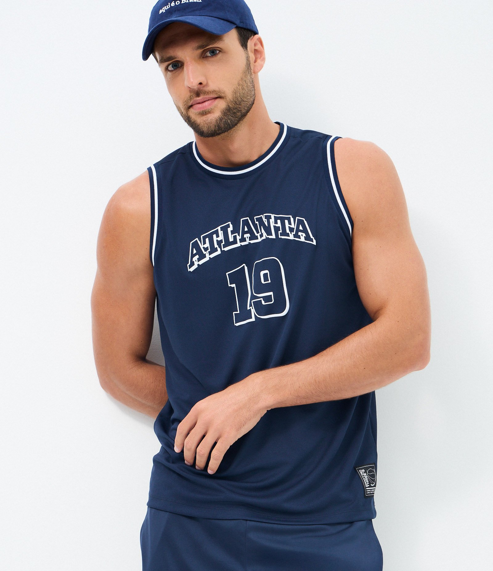 Regata Basquete Dry Atlanta com Numeração Azul 4