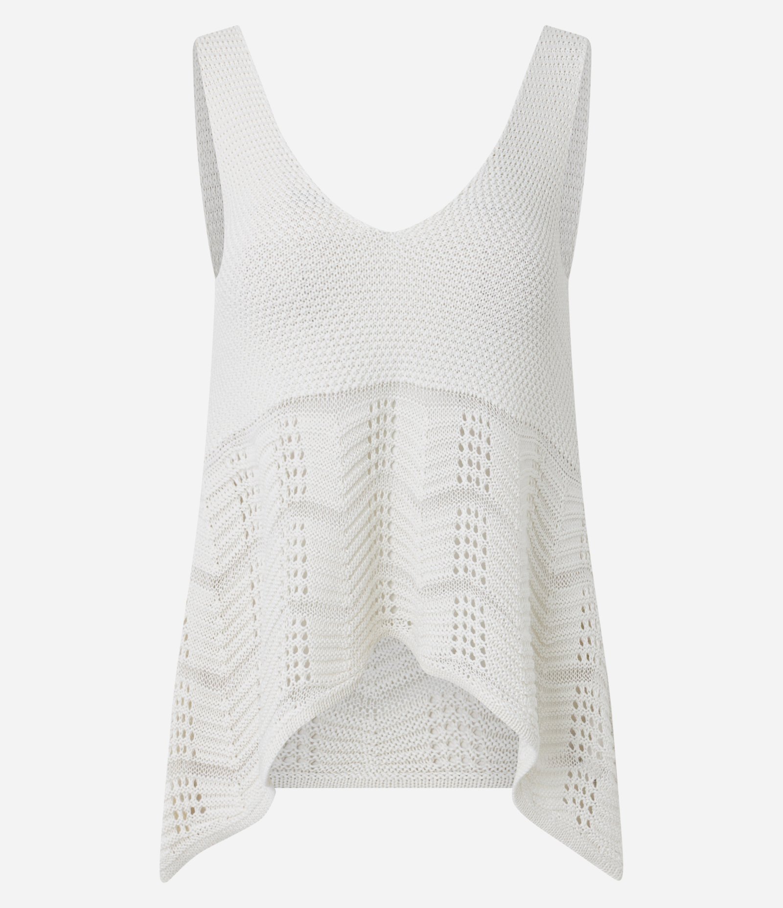 Blusa Mullet em Tricô com Alças Largas Branco 1