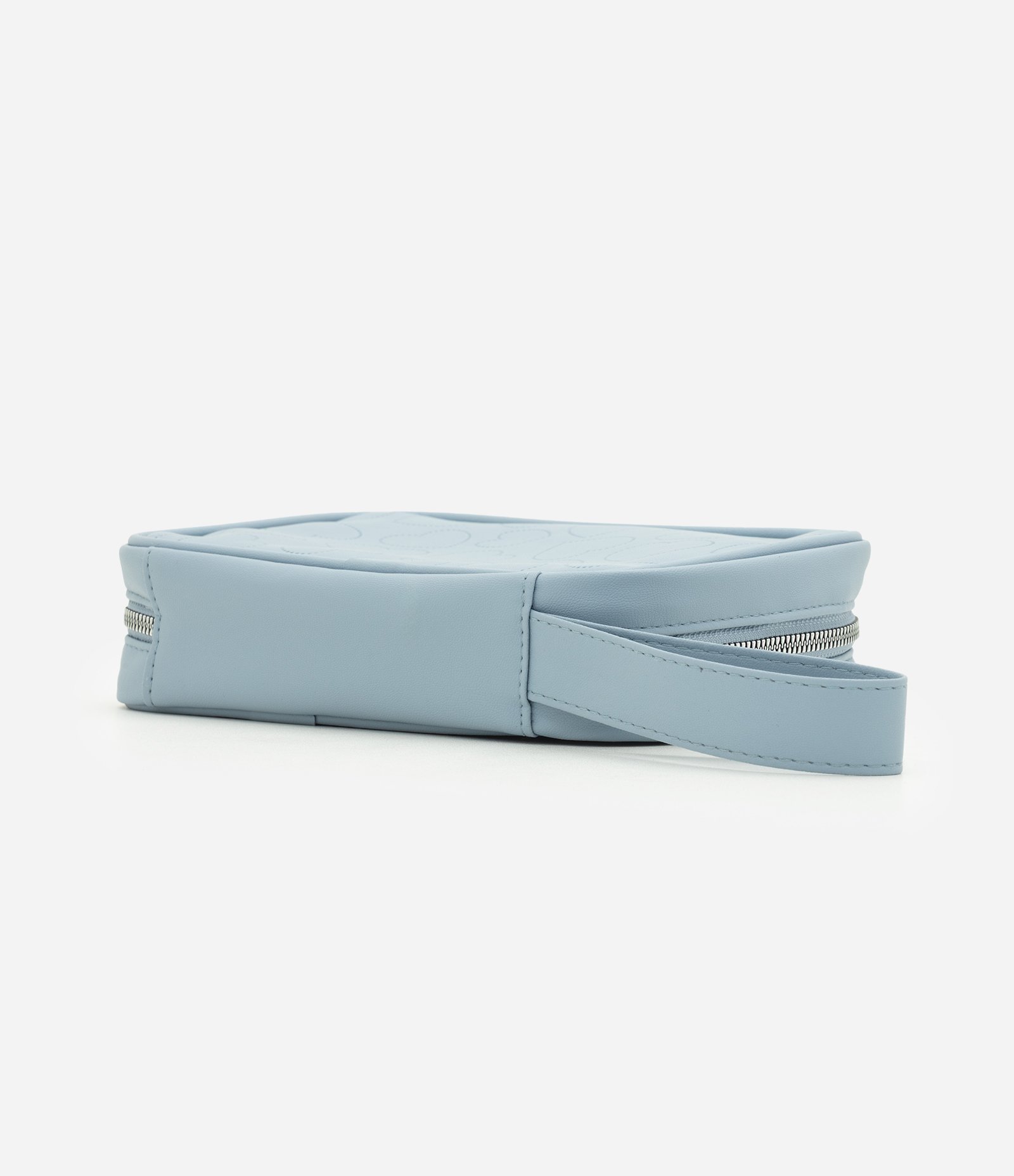 Necessaire em PU com Textura de Corações Azul 4
