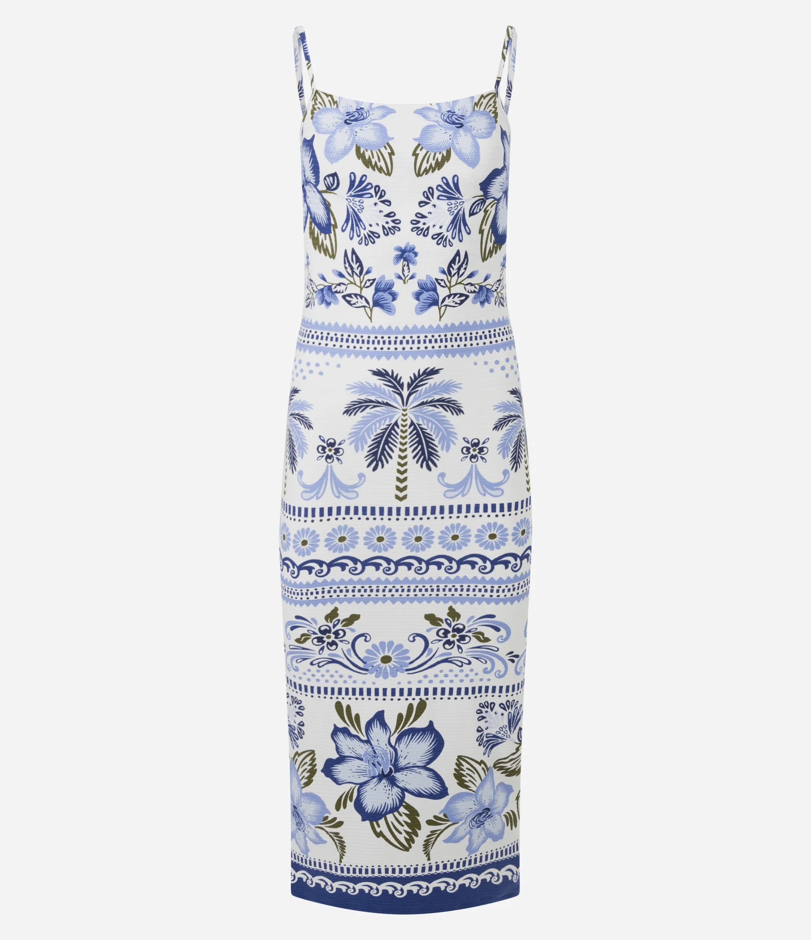 Vestido Midi Alcinha em Viscose com Estampa Floral Off White 1