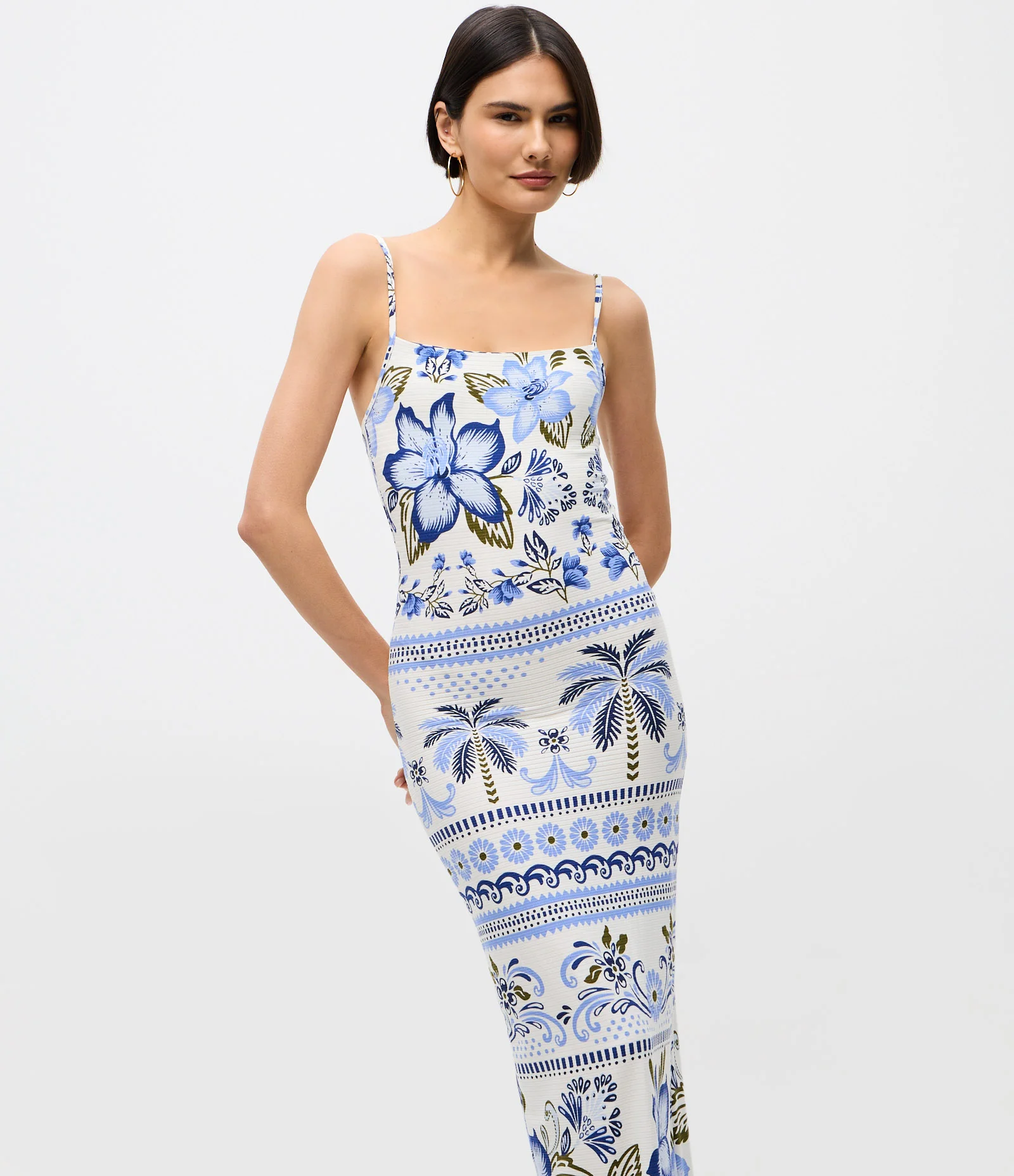 Vestido Midi Alcinha em Viscose com Estampa Floral Off White 2