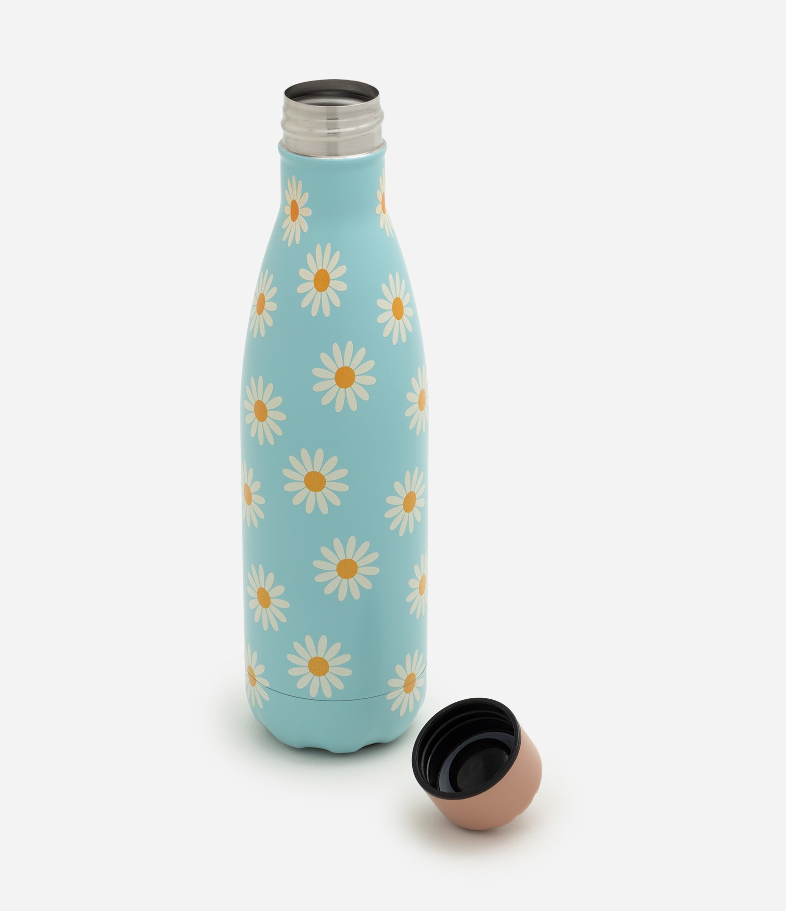 Garrafa em Metal com Estampa Floral 500ml Azul 3
