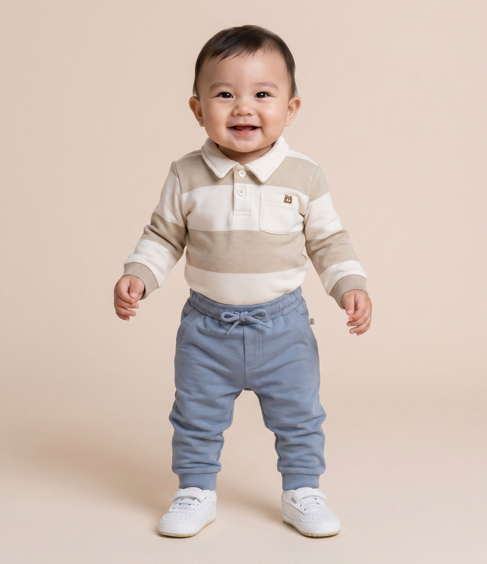 Calça Infantil com Cordão Ajustável - Tam RN a 18 Meses Azul 1