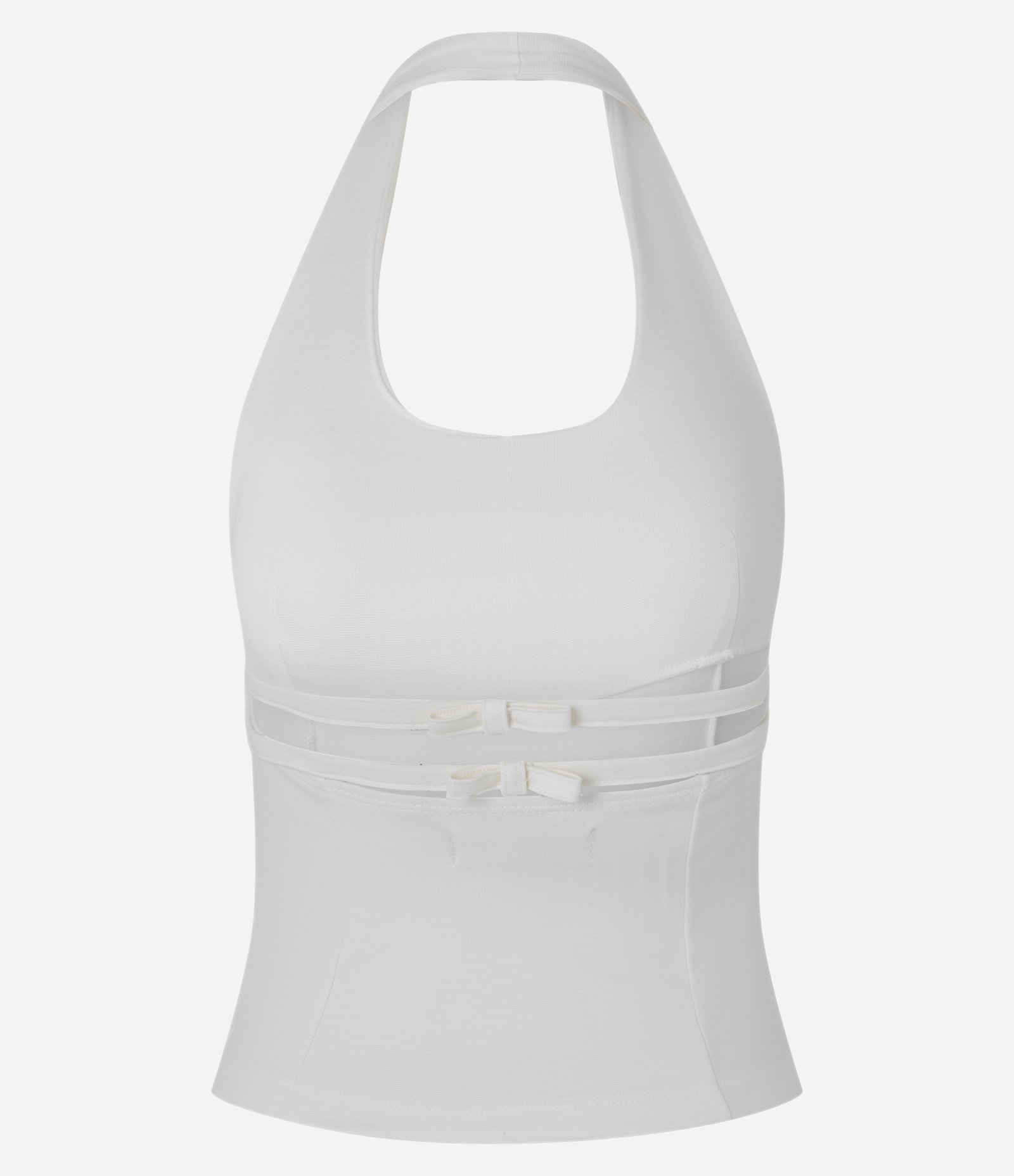 Blusa Frente Única em Ponto Roma com Laço nas Costas Branco 2