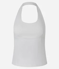 Blusa Frente Única em Ponto Roma com Laço nas Costas