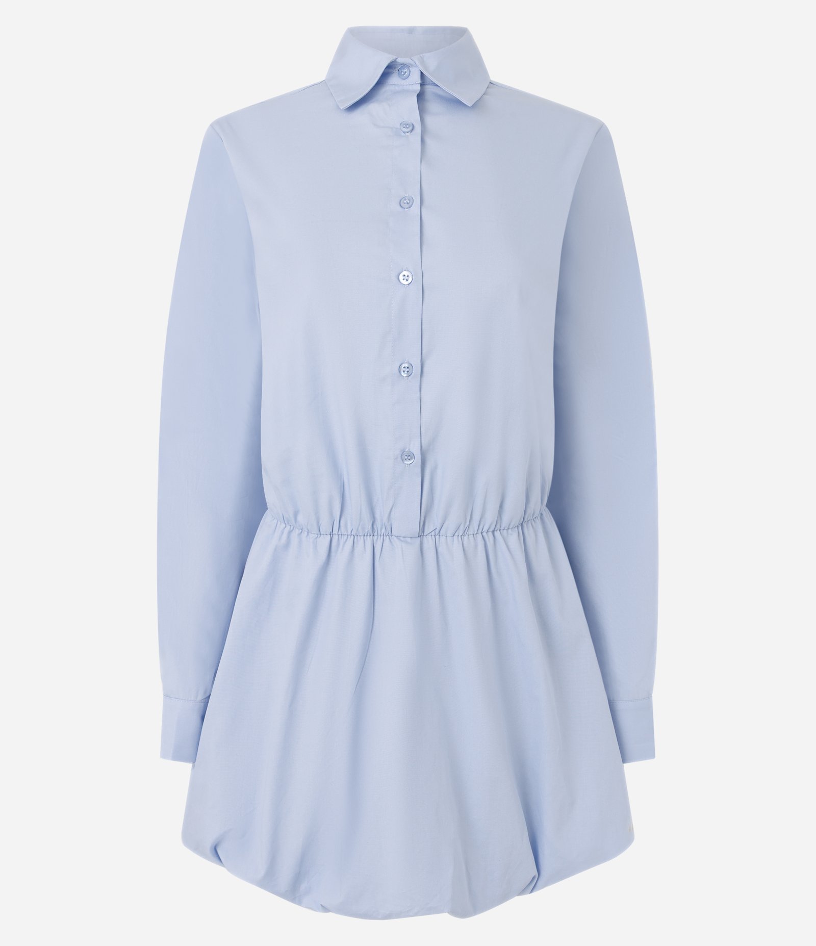 Vestido Camisa Curto com Saia Balonê Azul 5