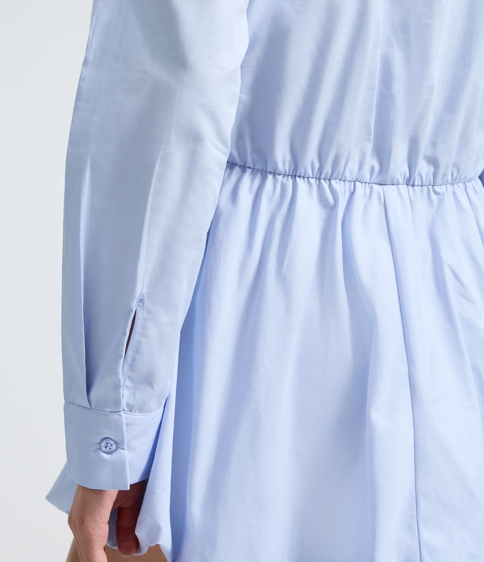 Vestido Camisa Curto com Saia Balonê Azul 4