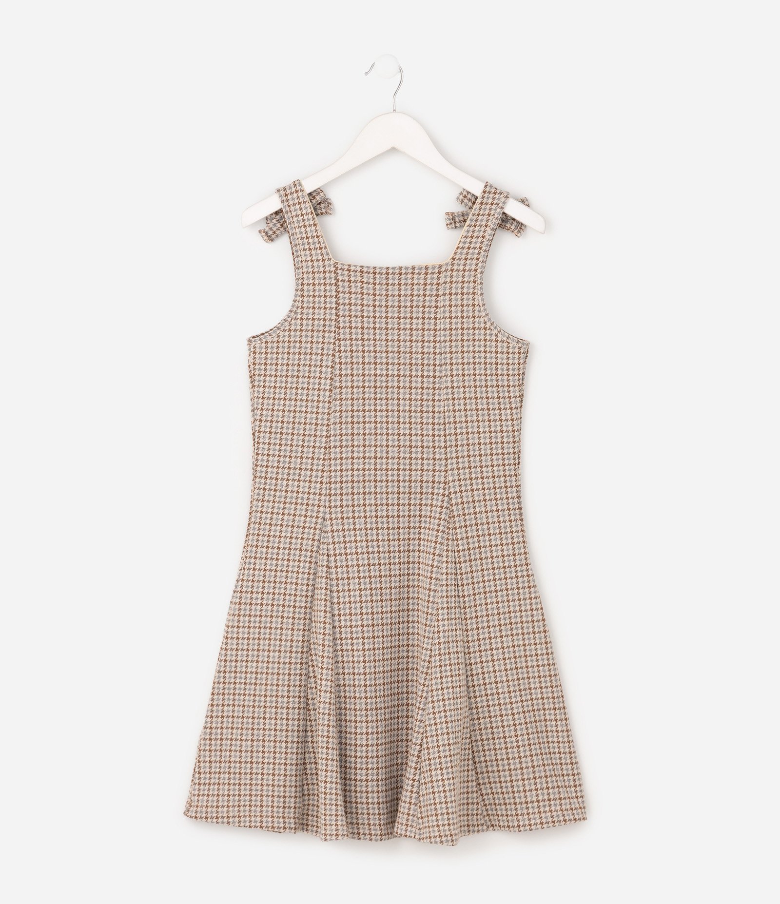 Vestido Infantil Tweed Texturizado com Laços - 5 a 14 Anos Cinza 4