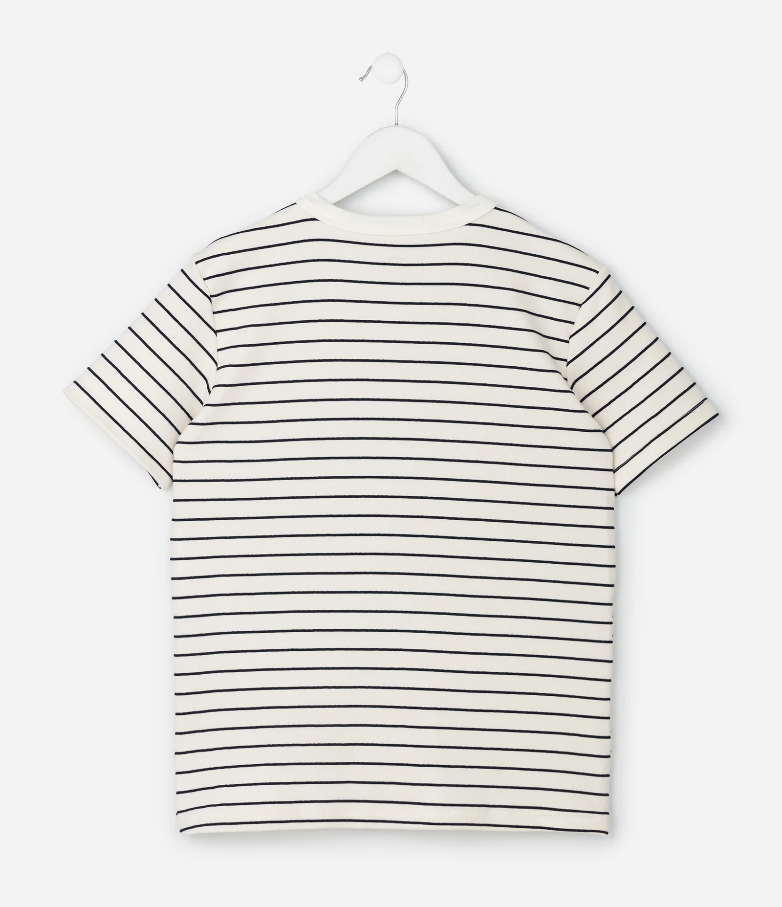 Camiseta Infantil Listra Trabalhada em Relevo – Tam 5 a 14 Anos Branco/Azul 2