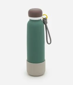 Garrafa Térmica em Aço Inoxidável com Alça de Silicone 750ml