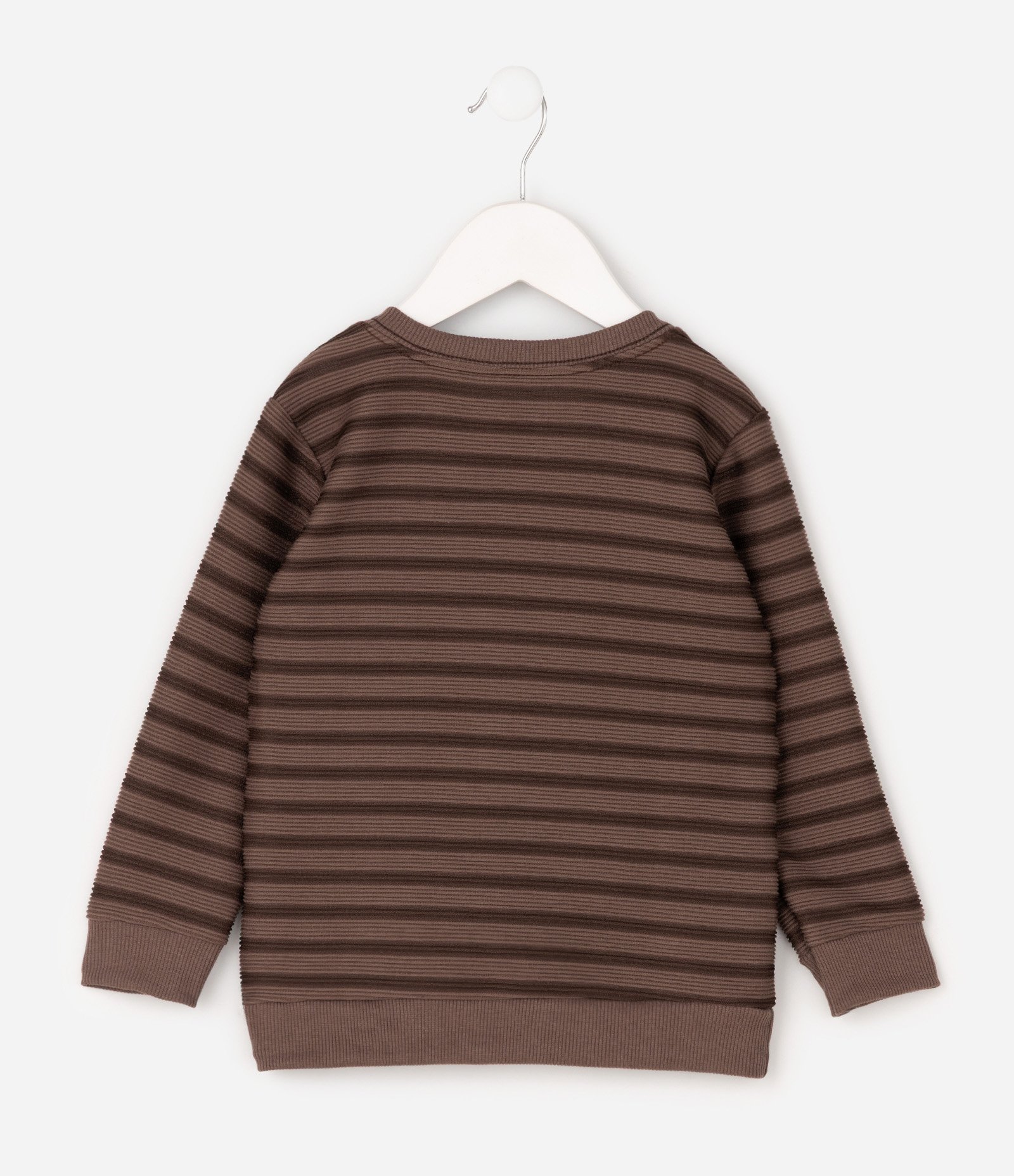 Camiseta Infantil Listras com Texturizada – Tam 1 a 6 Anos Marrom 4