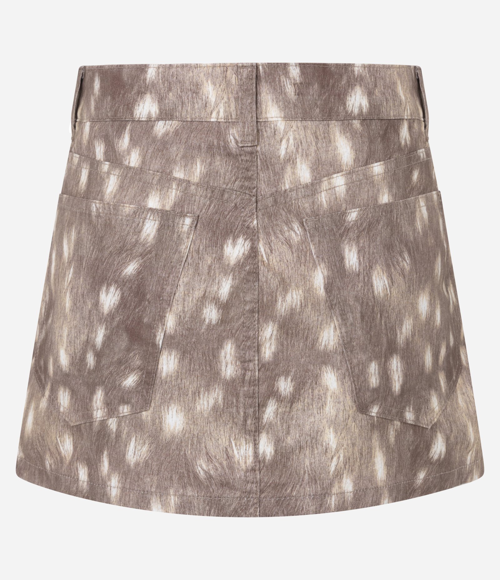 Minissaia em Sarja com Estampa Animal Print Bambi Marrom Clara 3