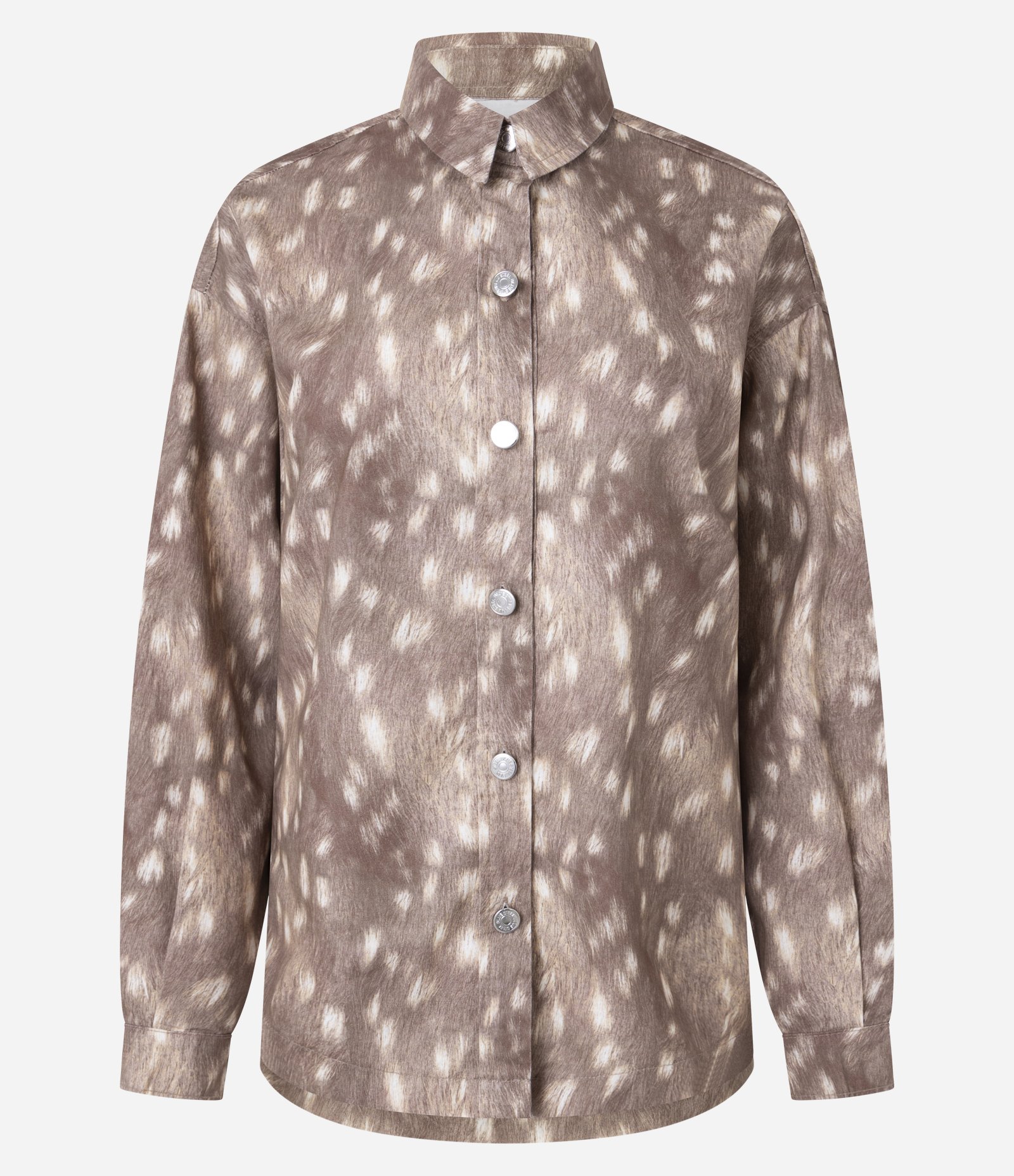 Jaqueta Oversized em Sarja com Estampa Animal Print Bambi Marrom Claro 4