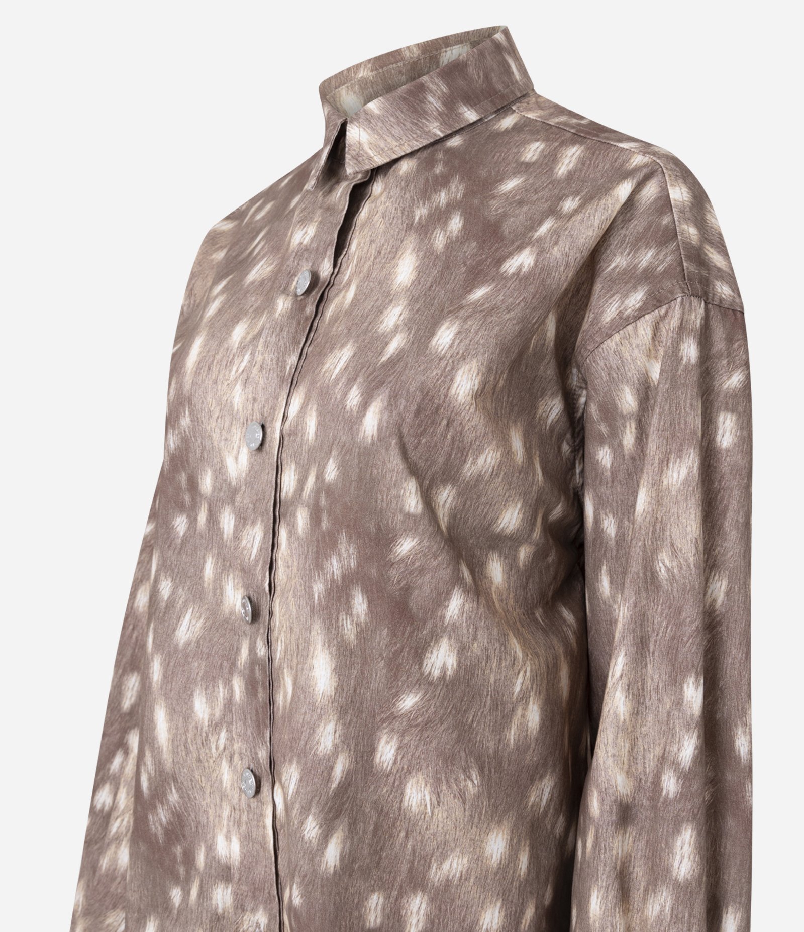 Jaqueta Oversized em Sarja com Estampa Animal Print Bambi Marrom Claro 5