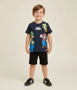 Camiseta Infantil Manga Curta Estampa Super Mario – Tam 4 a 10 Anos