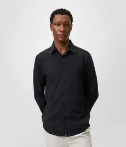 Camisa Regular em Fibra de Seda