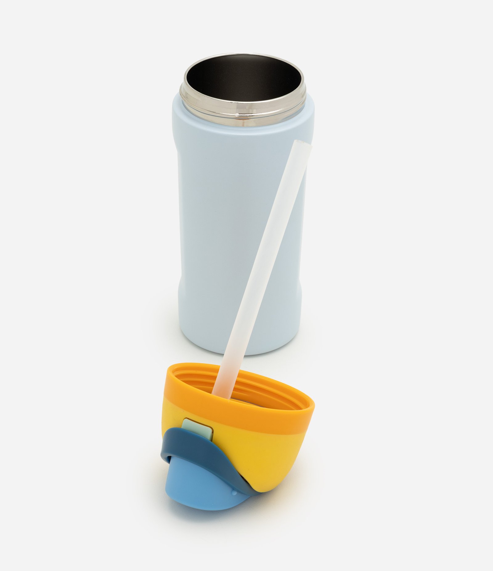 Garrafa Térmica em Metal com Canudo 500ml Azul 3
