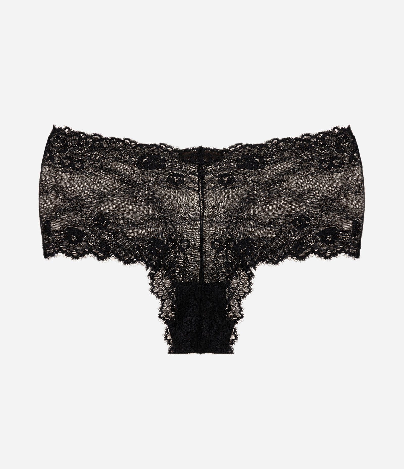 Calcinha Caleçon com Renda Aplicada Curve & Plus Size Preto 1