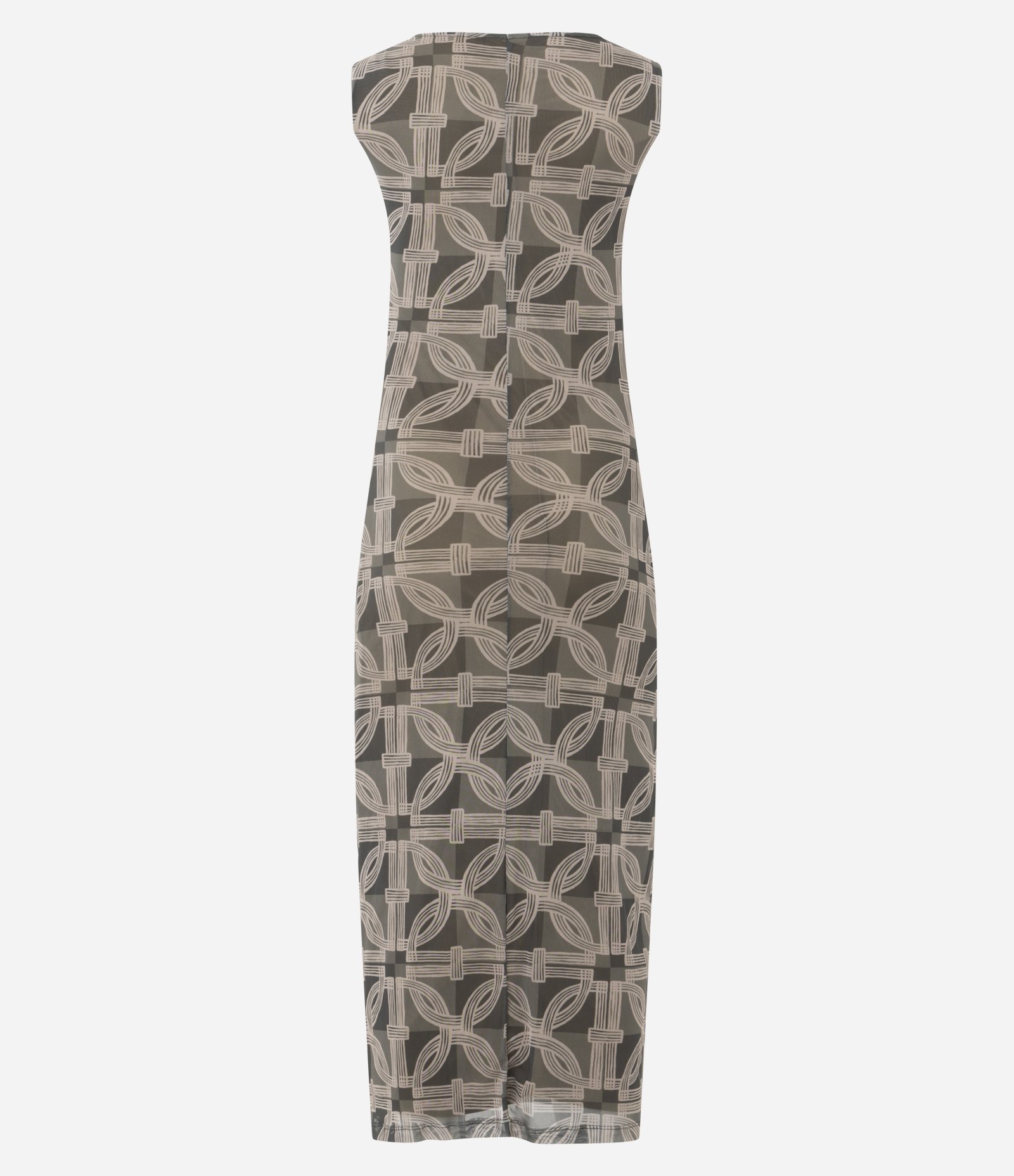 Vestido Longo em Tule com Drapeado Lateral e Aviamento Marrom 4