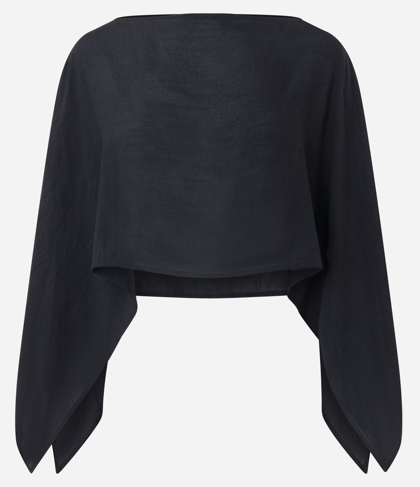 Blusa Capa Over com Textura Slub Preto 1