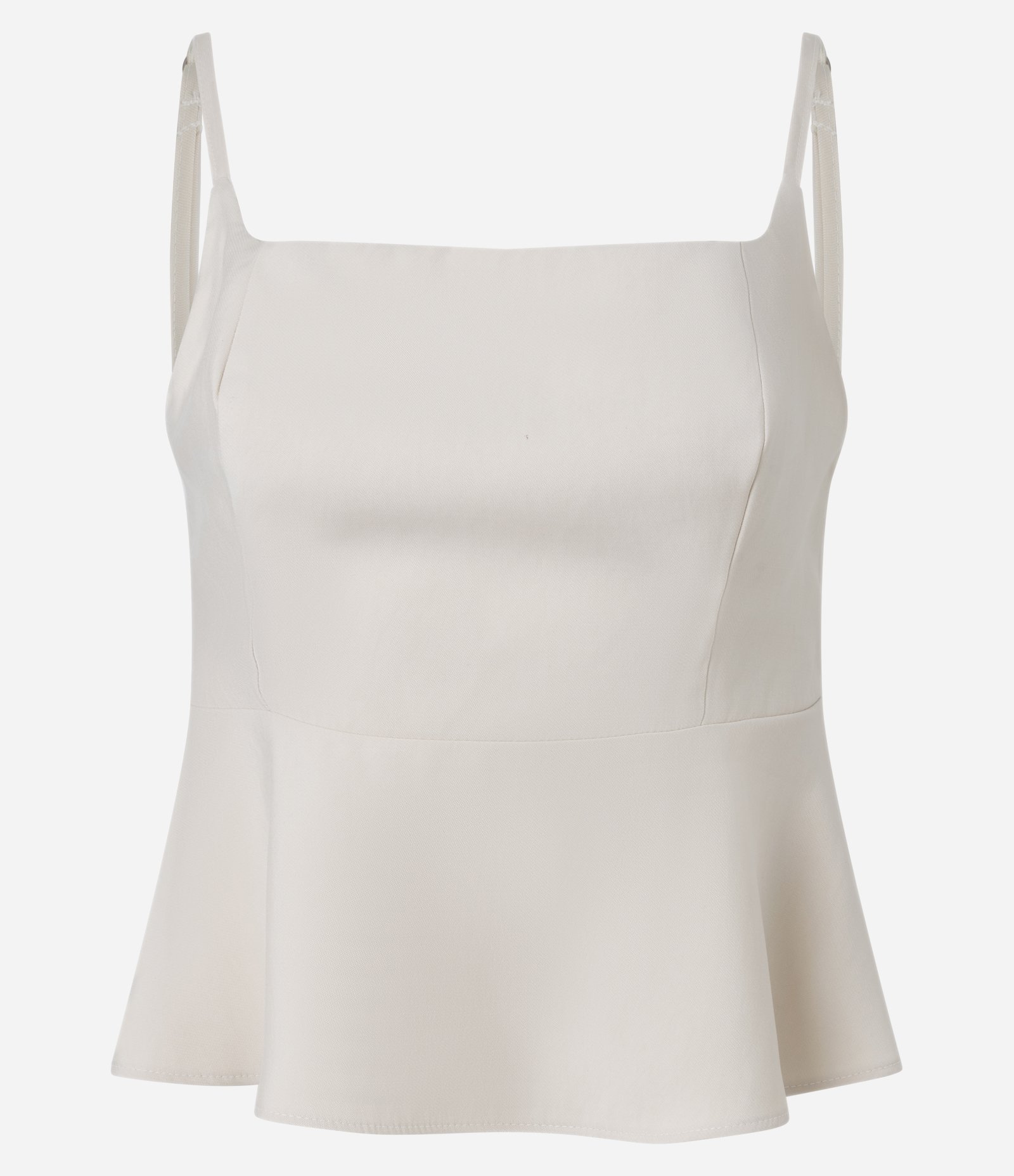 Blusa Peplum em Viscose Alfaiatada e Estruturada Bege 5