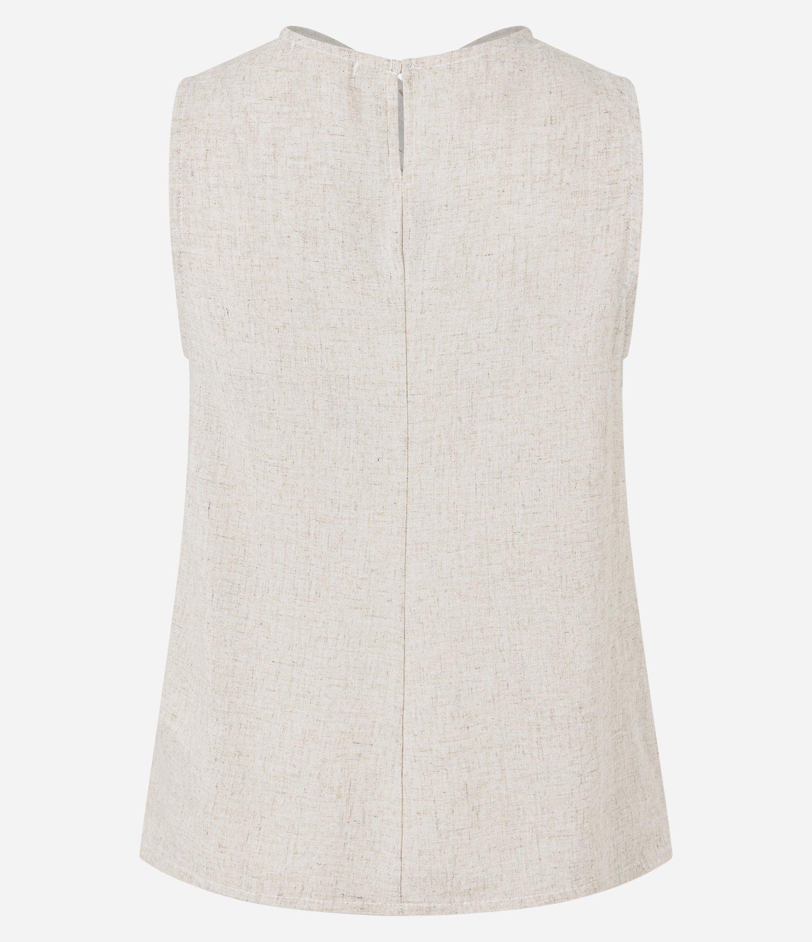 Blusa em Viscolinho com Decote Halter Torcido e Fenda Frontal Bege 3