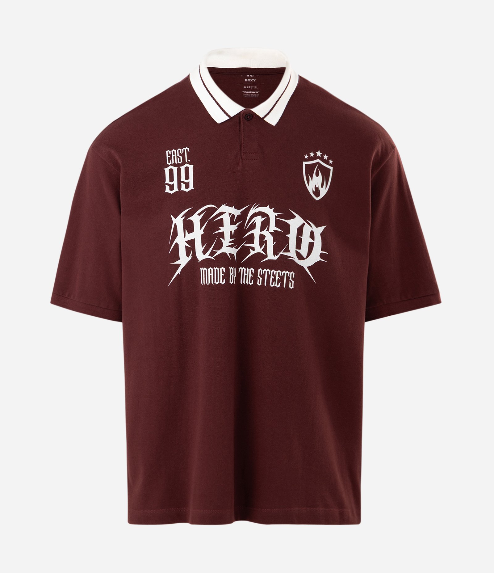 Camiseta Boxy em Piquet com Estampa Frontal Vermelho 4