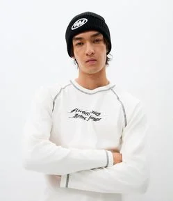 Camiseta Muscle em Ribana com Lettering Frontal