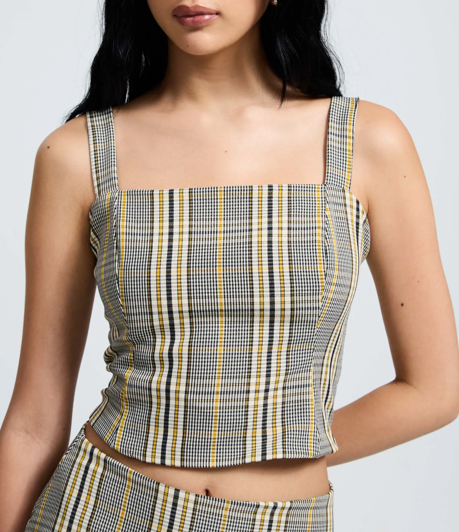 Blusa Alfaiatada com Estampa Xadrez e Zíper Multicores 3