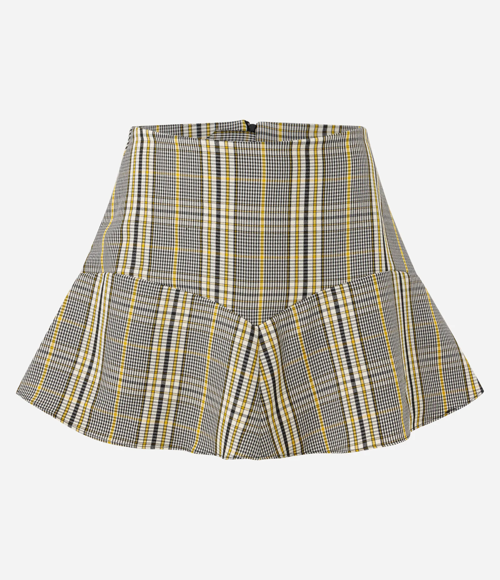 Saia Evasê Curta Alfaiatada com Estampa Xadrez Multicores 5