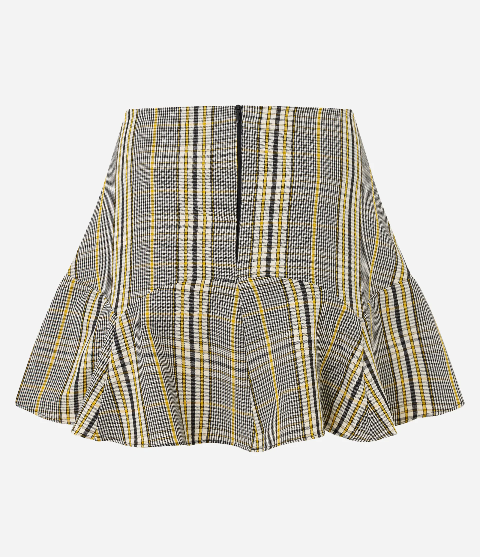 Saia Evasê Curta Alfaiatada com Estampa Xadrez Multicores 6