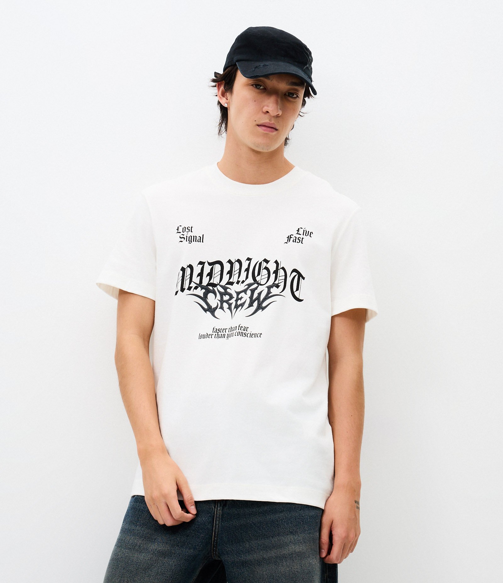 Camiseta Oversized Midnight Crew Branco 1