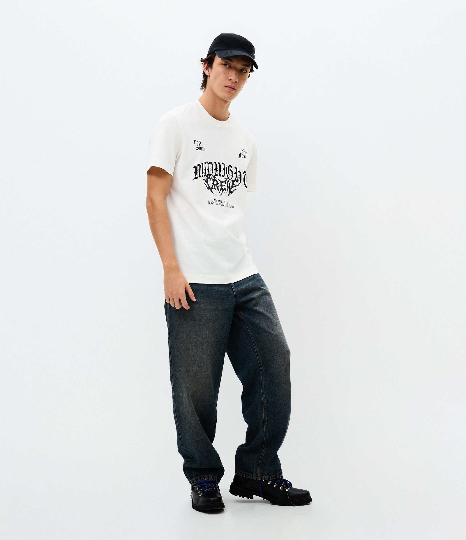 Camiseta Oversized Midnight Crew Branco 2