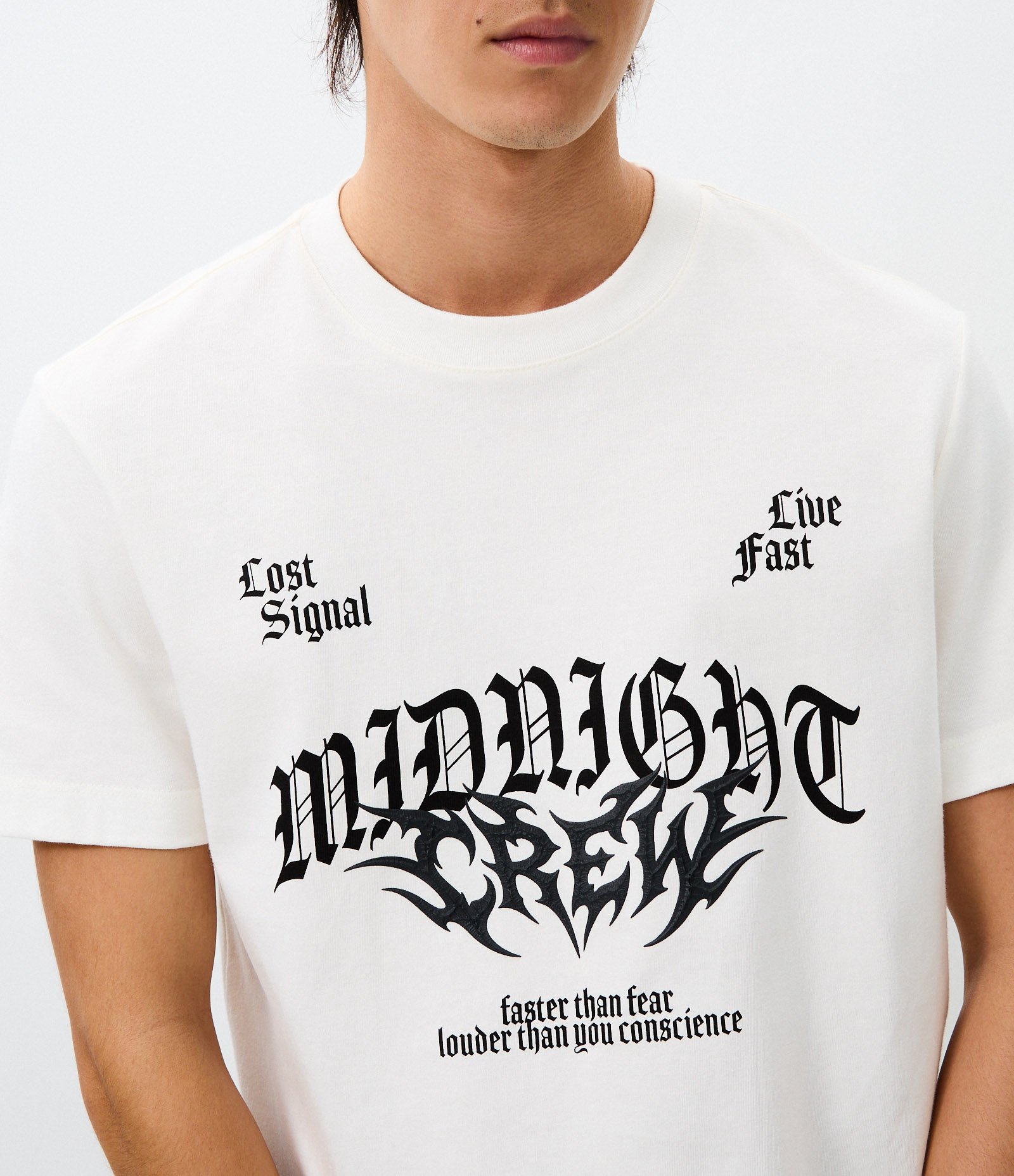 Camiseta Oversized Midnight Crew Branco 3