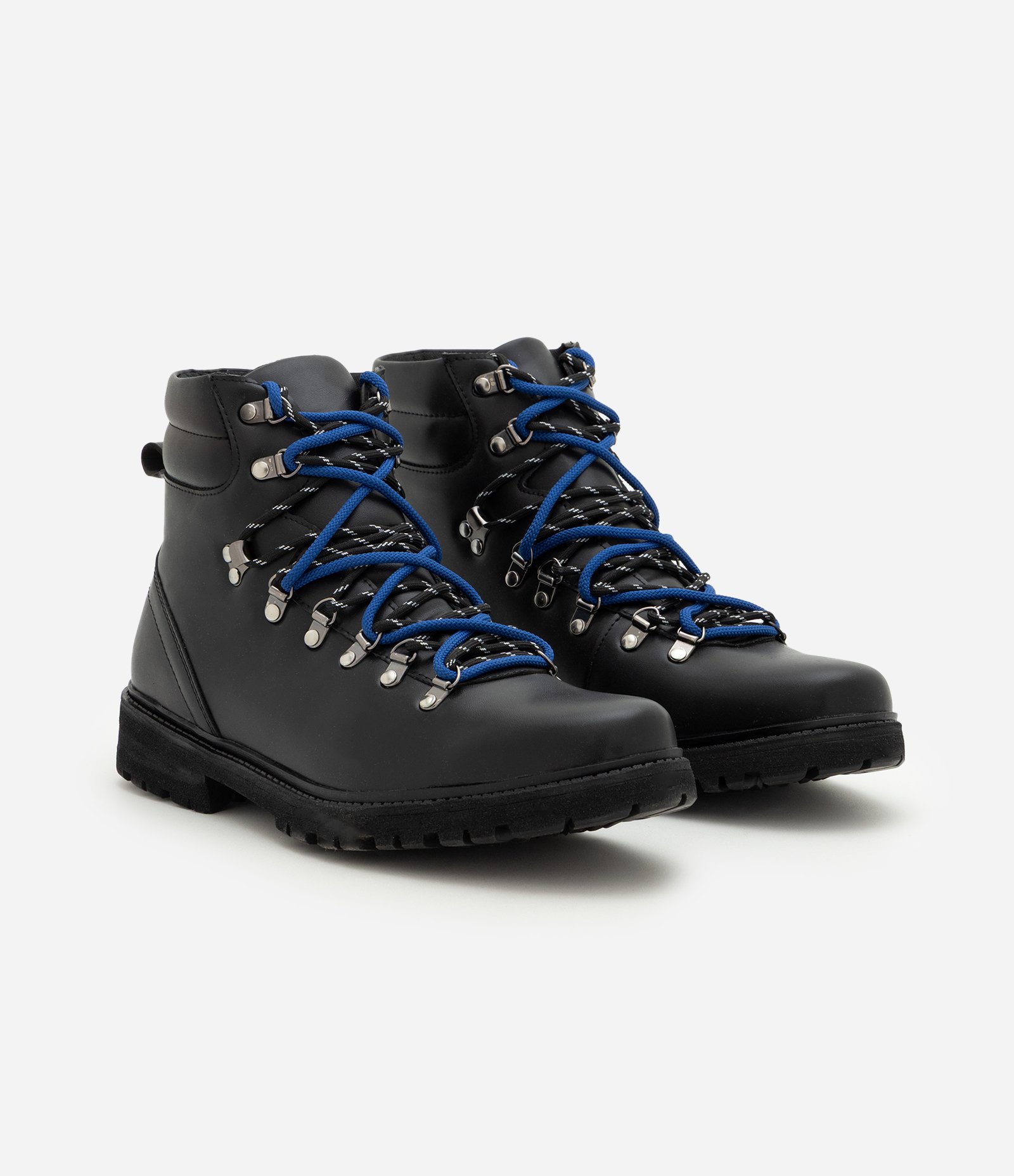 Bota Trekking em PU com Atacador Bicolor Preto 2