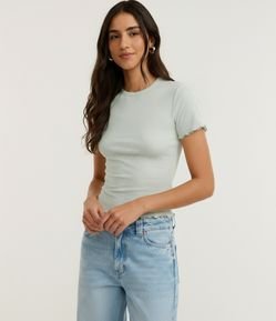 Blusa Manga Curta com Gola Redonda