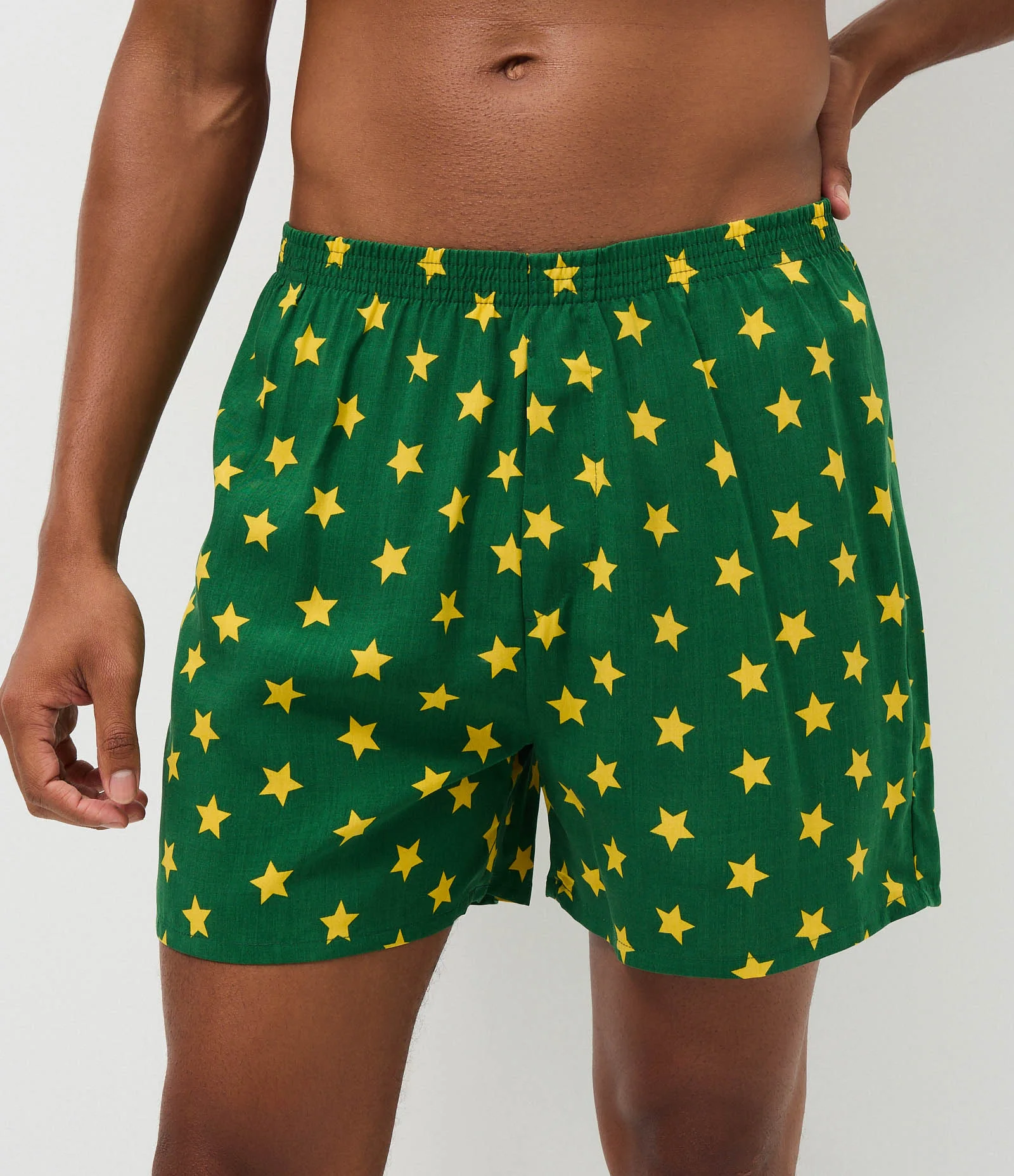 Cueca Samba-Canção com Estampa de Estrelas Verde 2