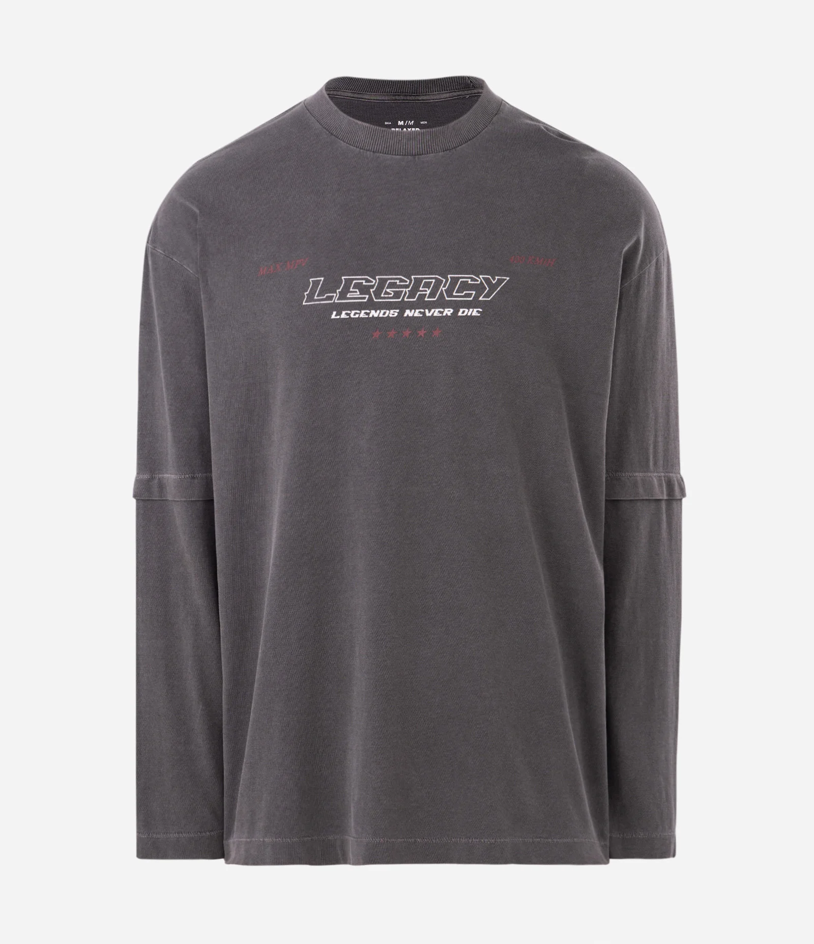 Camiseta Relaxed com Lettering Legacy Cinza 1